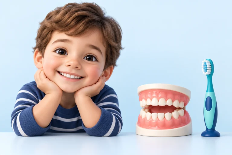 Illustration: Children’s teeth, teething, or dental development