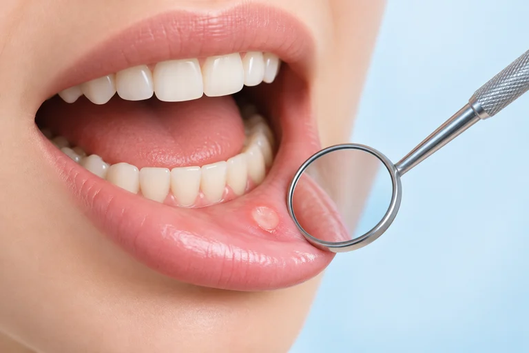 Illustration: Mouth sores, patches, lumps, or other changes