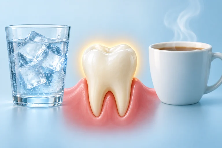 Illustration: Sensitive teeth or discomfort with hot and cold